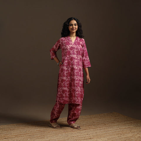 Block Print Natural Dyed Cotton Vanaspati Bagru Co-Ord Set 01