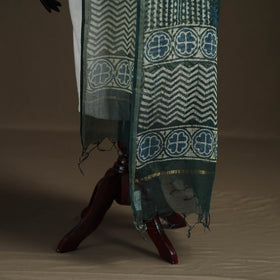 Pipad Hand Block Print Natural Dyed Kota Doria Cotton Dupatta 05