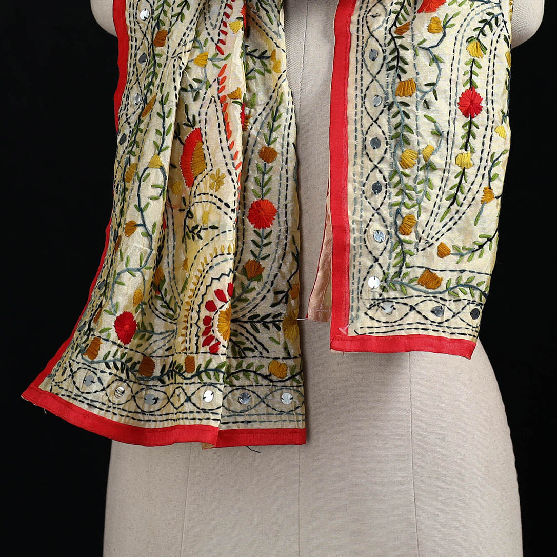 Ranihati Chanderi Silk Hand Embroidered Stole 57