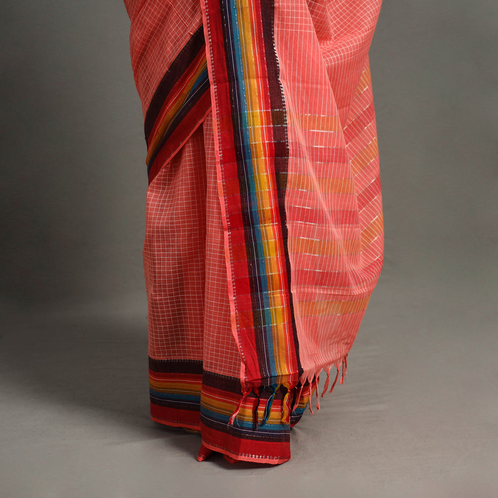 Peach - Narayanpet Dobby Cotton Handloom Saree 23