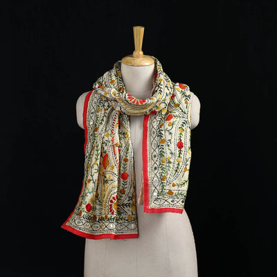 Ranihati Chanderi Silk Hand Embroidered Stole 57