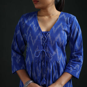 Pochampally Ikat Cotton Flared Long Dress for Women 05
