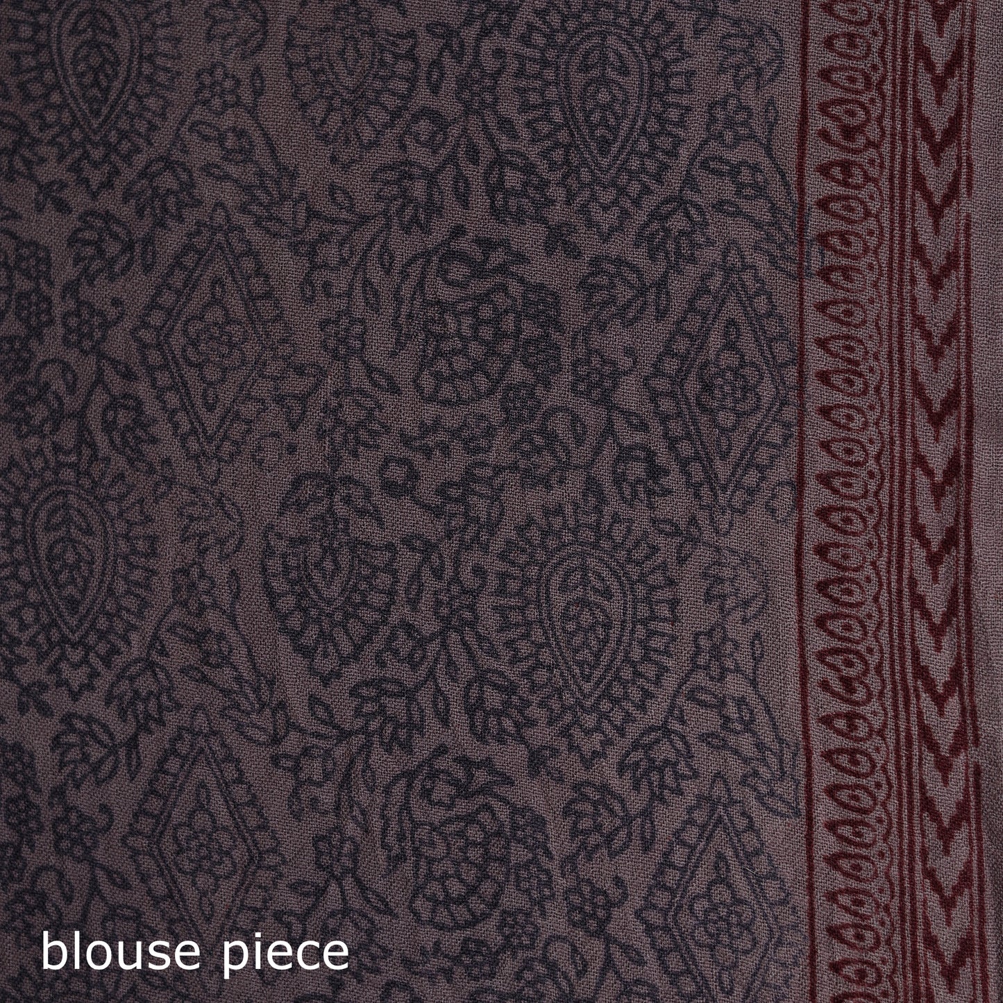 Handwoven Merino Wool Natural Dyed Hand Block Bagh Print Saree 05