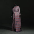 Handwoven Merino Wool Natural Dyed Hand Block Bagh Print Saree 04
