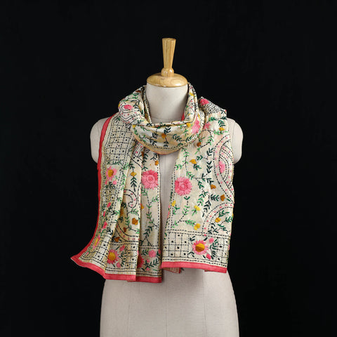 Ranihati Chanderi Silk Hand Embroidered Stole 59