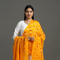 Orange - Kutch Tie & Dye Cotton Bandhani Dupatta 01