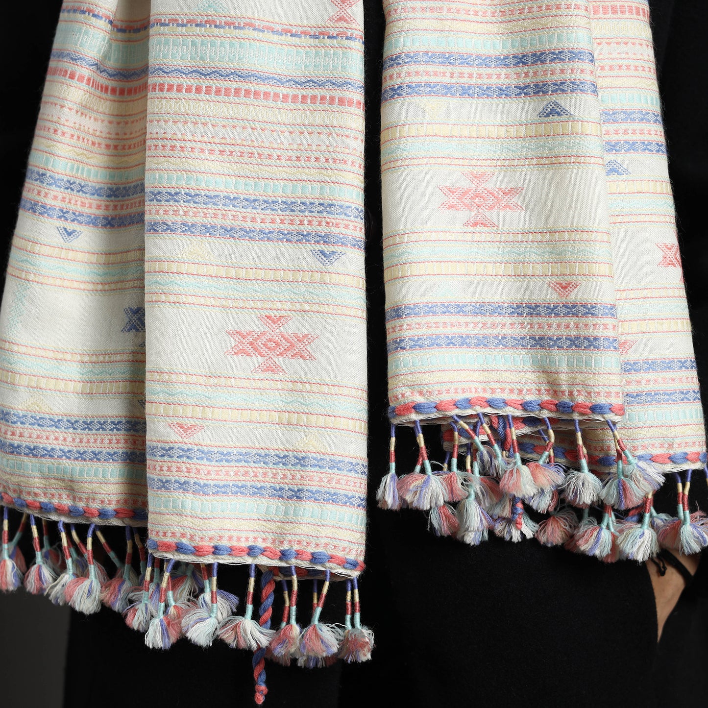 Multicolor - Kutch Weaving Handwoven Merino Woollen Stole 01