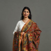 Mangalagiri Cotton Handpainted Pen Work Kalamkari Dupatta 26