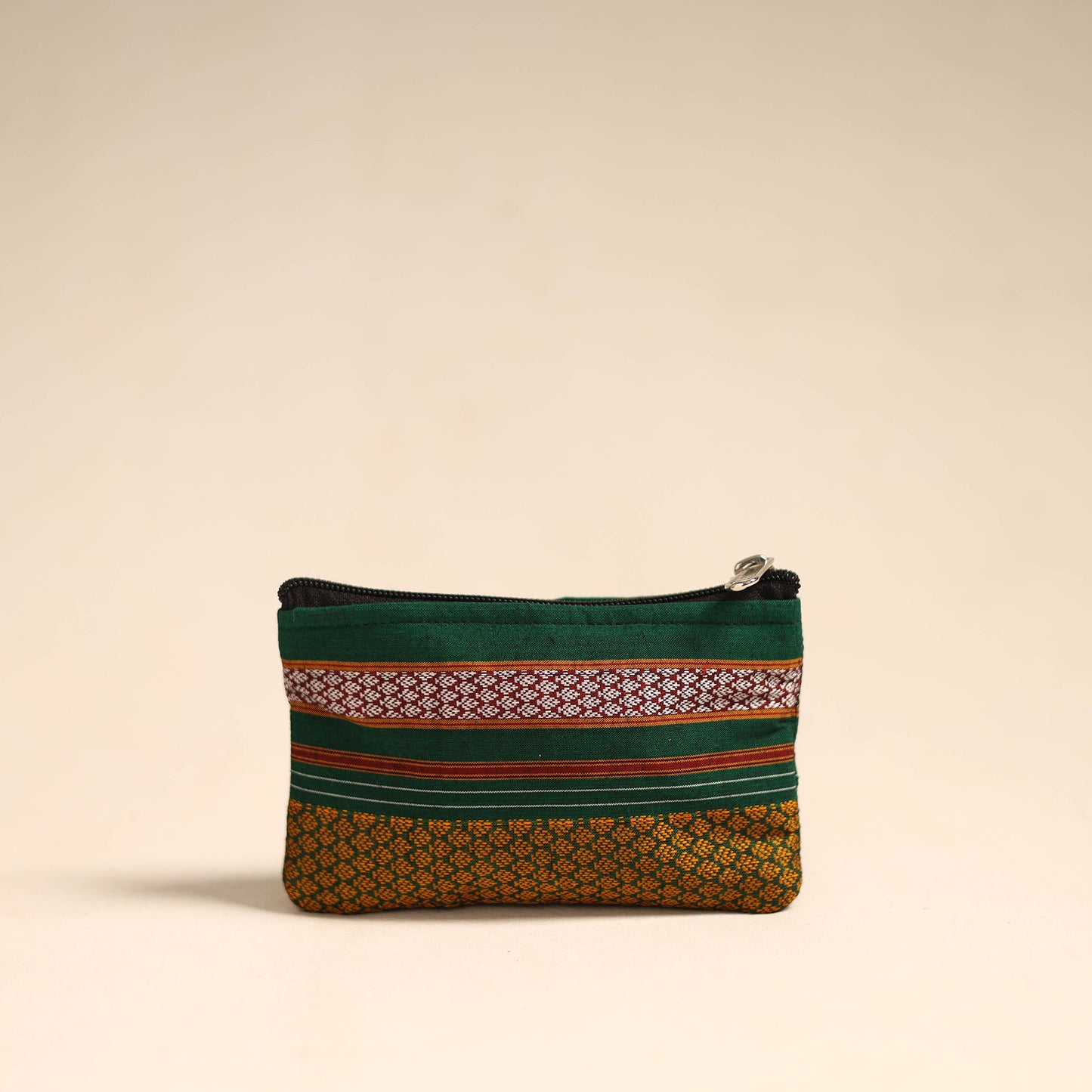 Green - Khun Fabric Quilted Coin Pouch 07