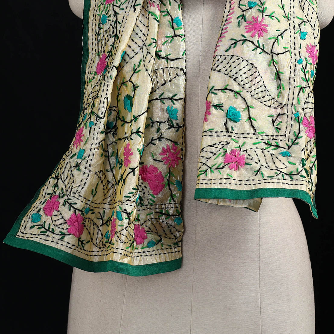 Ranihati Chanderi Silk Hand Embroidered Stole 62