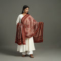 Maroon - mul cotton dabu bagru dupatta 15 - handcrafted