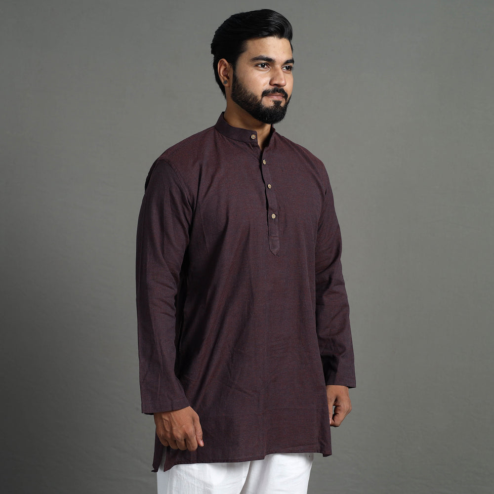 Plain Handloom Cotton Men Short Kurta