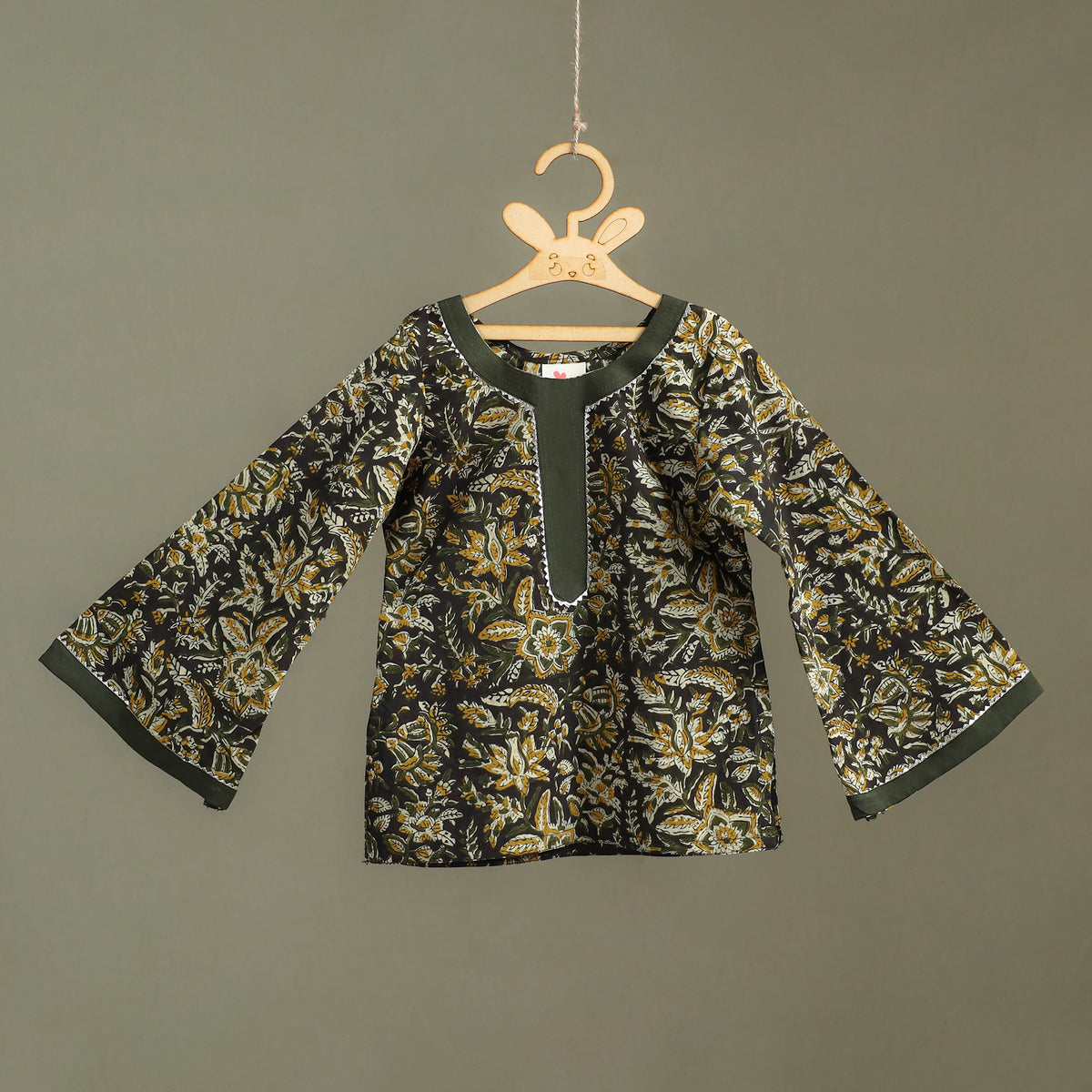 Girls Gota Work Bagru Block Print Cotton Kurta with Sharara Set (3-4 Years) 53