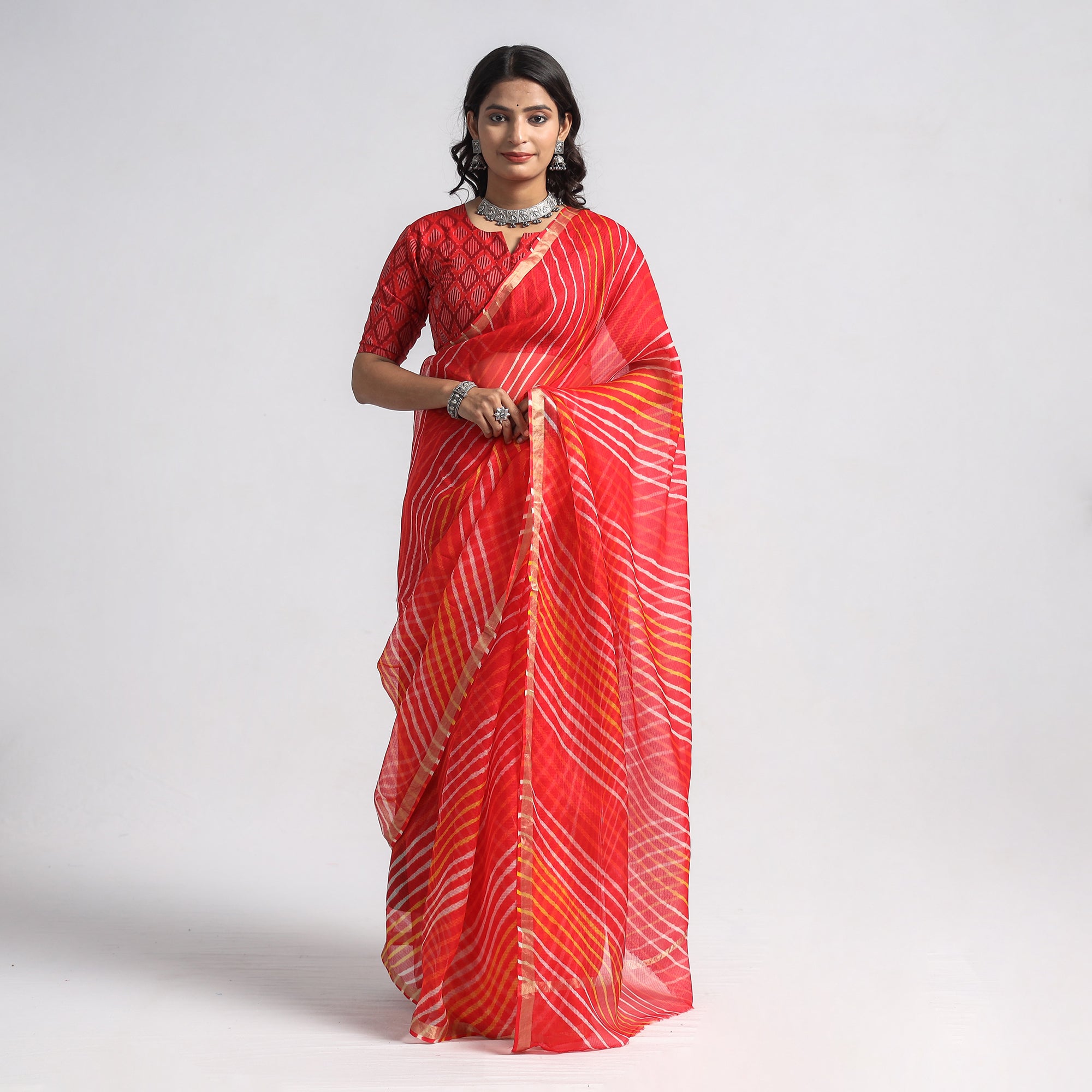 Buy Light & Cool. Bagru Block Printed Kota Doria Saree - Gul Bahar (Without  Blouse Piece) Online