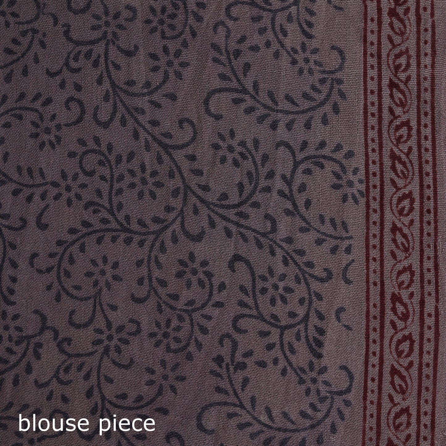 Handwoven Merino Wool Natural Dyed Hand Block Bagh Print Saree 04