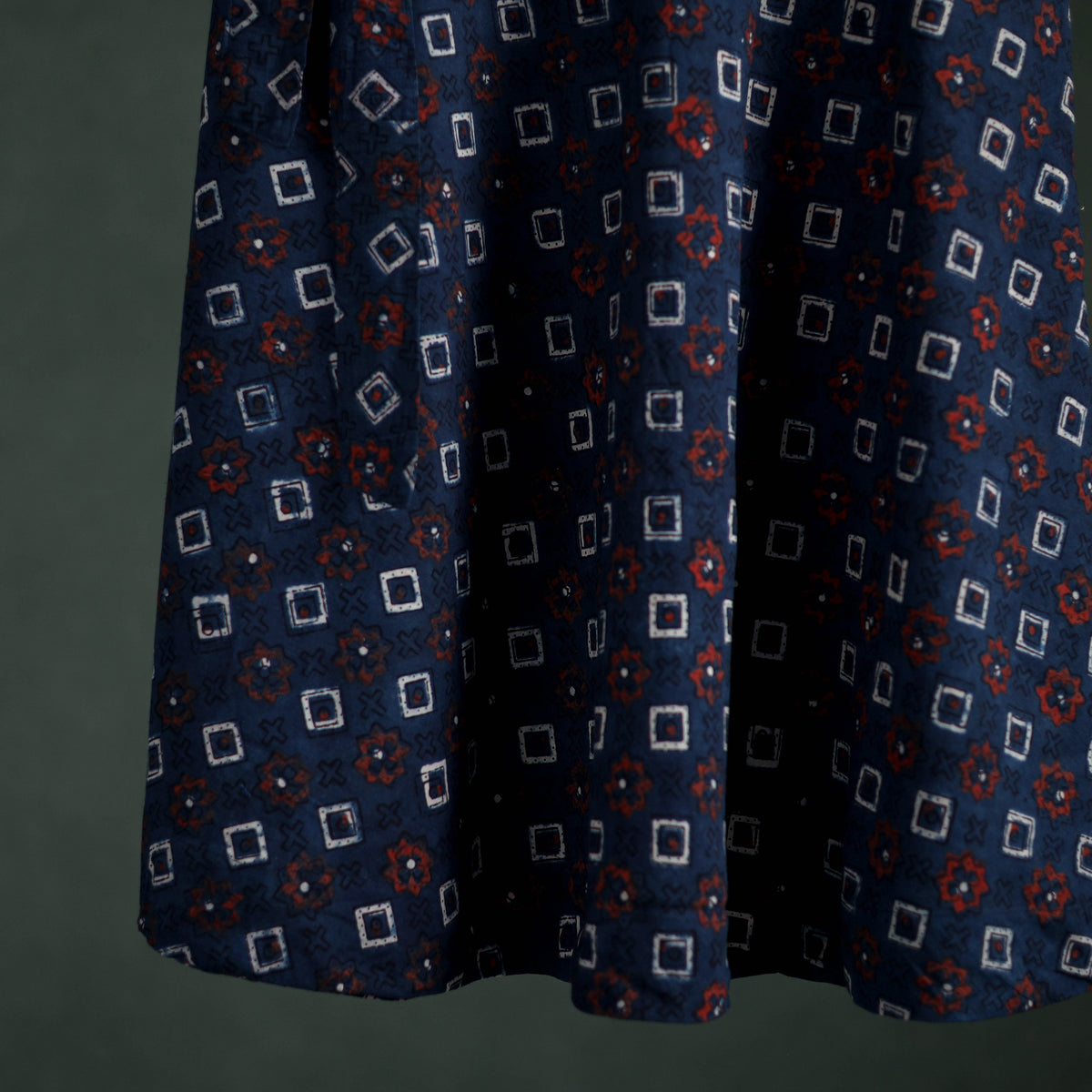 Ajrakh Hand Block Print Cotton Wrap Around Skirt 30