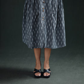 Pochampally Ikat Cotton Sleeveless Buttoned Down Long Dress for Women 11