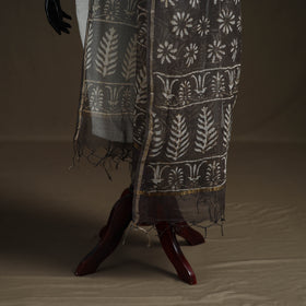 Pipad Hand Block Print Natural Dyed Kota Doria Cotton Dupatta 06