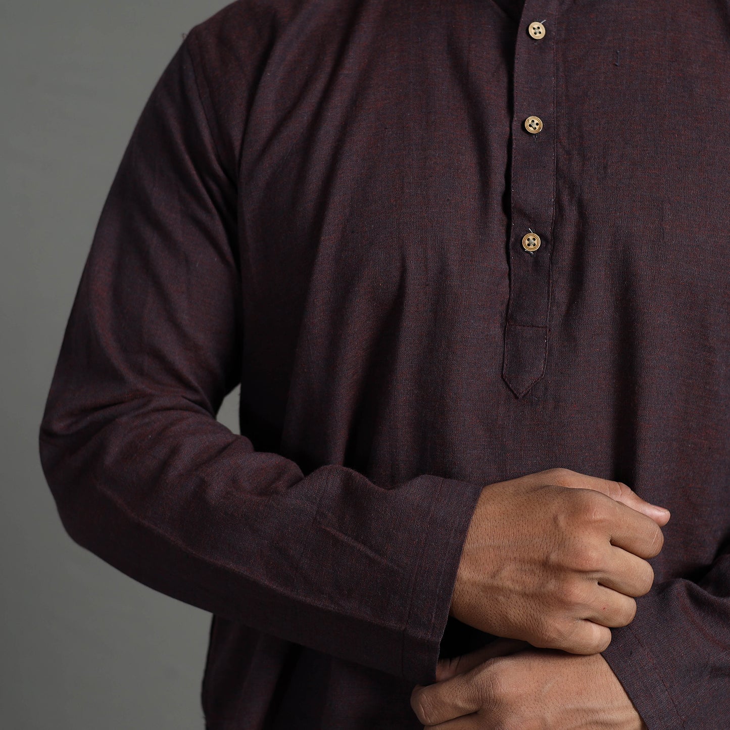 Plain Handloom Cotton Men Short Kurta