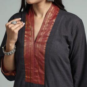 Dark Grey - Dharwad Cotton Straight Kurta