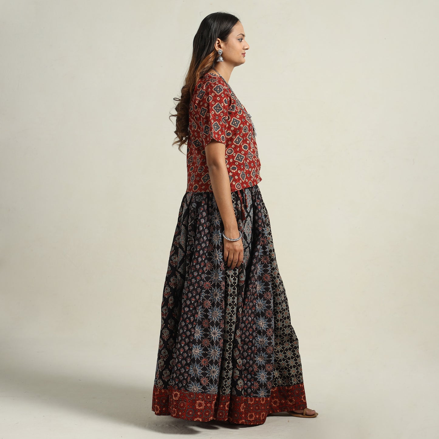 Ajrakh Patchwork Skirt 