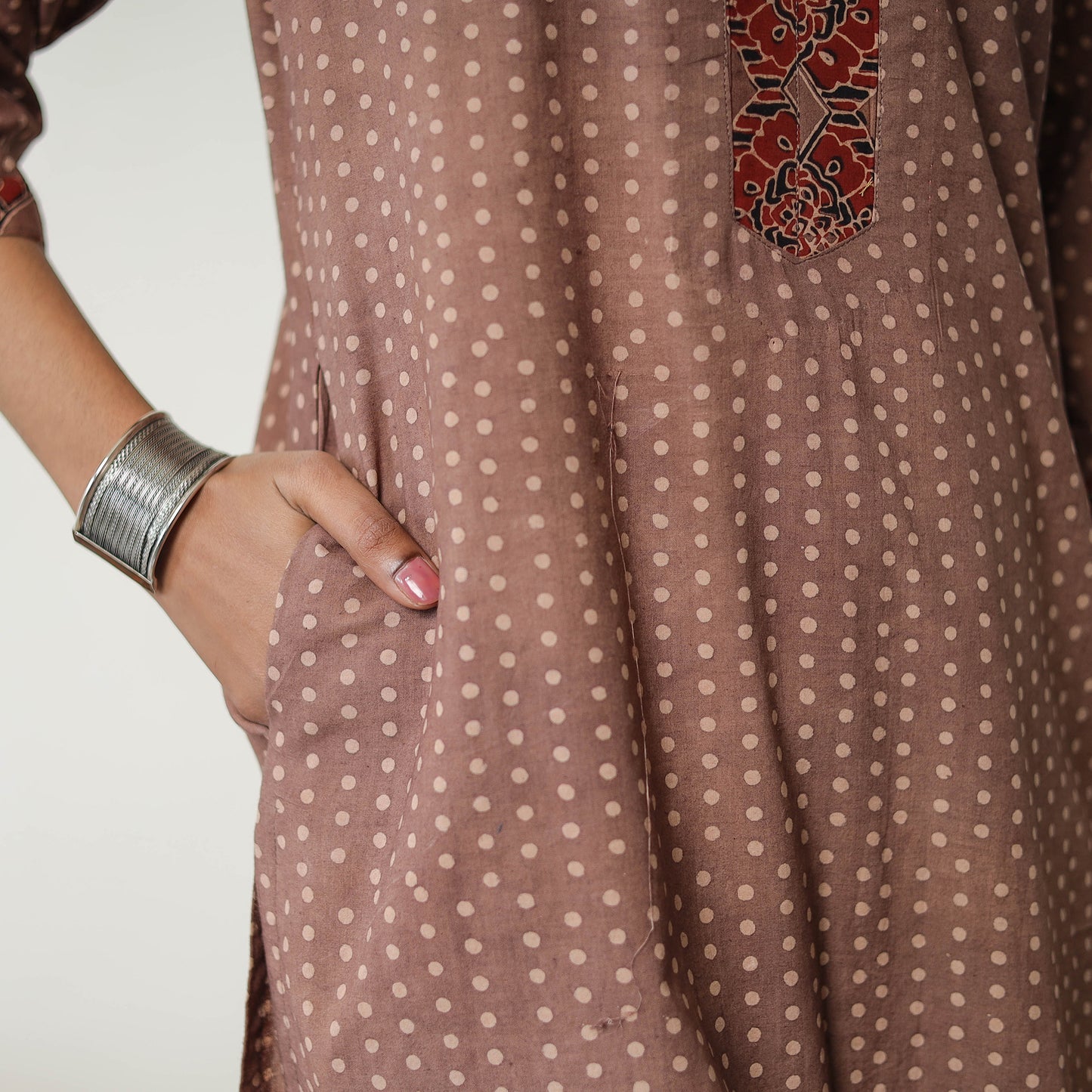 Brown - Block Printed Cotton Straight Ajrakh Kurta 21