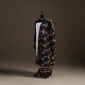 Black - hand batik print cotton dupatta 38 - handcrafted
