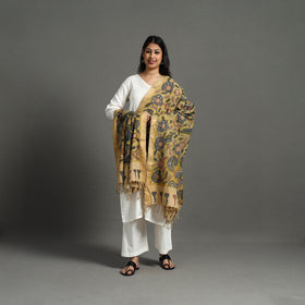 Yellow - mangalagiri cotton handpainted pen work kalamkari