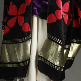  Shibori Clamp Dyed Modal Silk Dupatta with Zari Border 29 