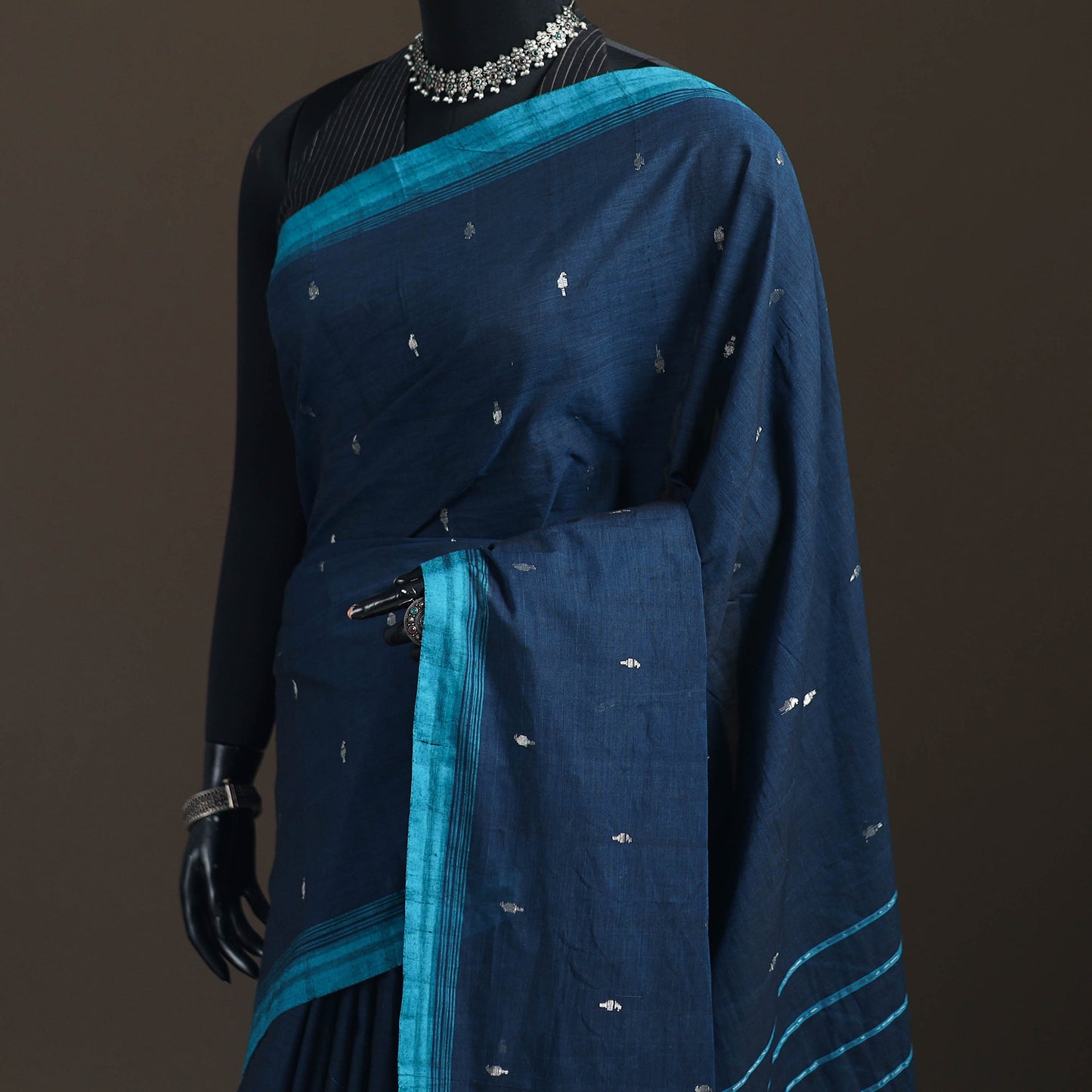 Godavari Jamdani Mango Buti Pure Handloom Cotton Saree 27