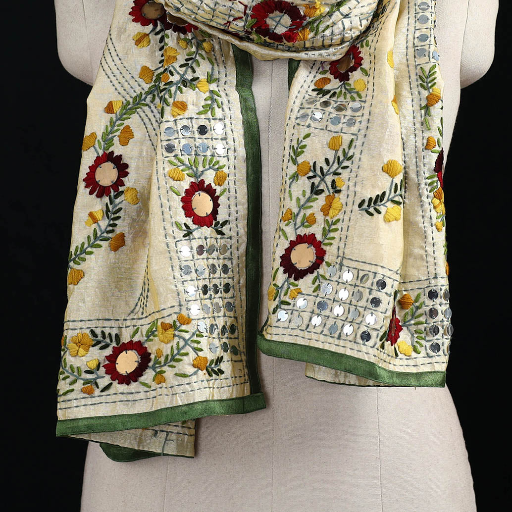 Ranihati Chanderi Silk Hand Embroidered Stole 67