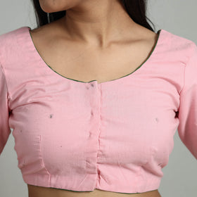 Pink - Hand Embroidery Cotton Blouse 04