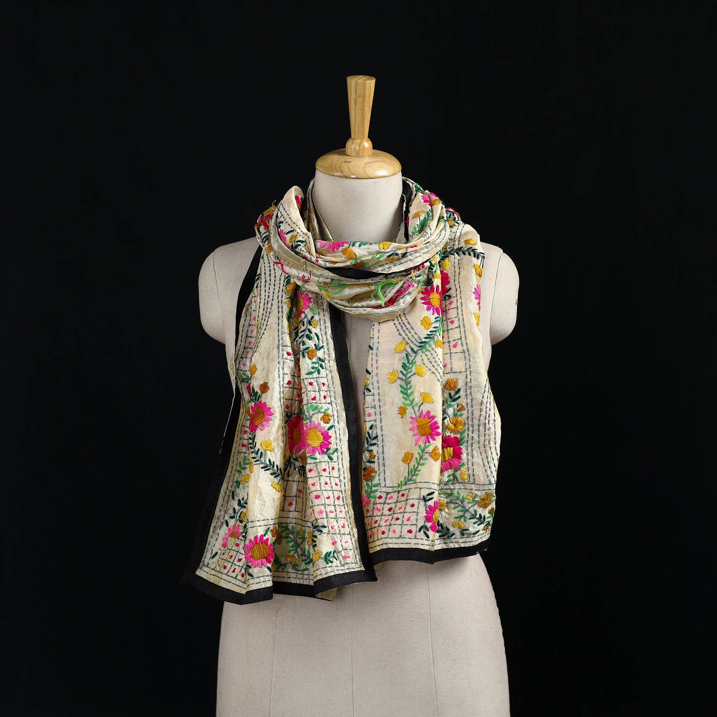Ranihati Chanderi Silk Hand Embroidered Stole 68