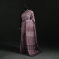 Handwoven Merino Wool Natural Dyed Hand Block Bagh Print Saree 02