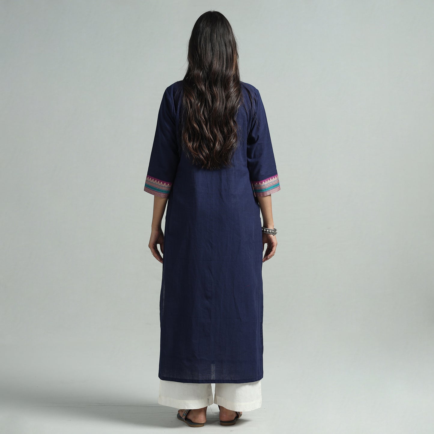 Navy Blue - Dharwad Cotton Straight Kurta