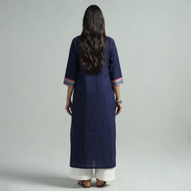 Navy Blue - Dharwad Cotton Straight Kurta
