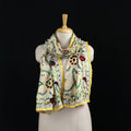 Beige - Ranihati Chanderi Silk Hand Embroidered Stole 69