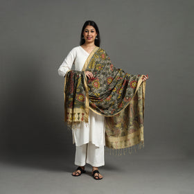 Grey - mangalagiri cotton handpainted pen work kalamkari