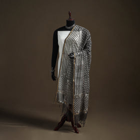 Pipad Hand Block Print Natural Dyed Kota Doria Cotton Dupatta 08