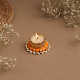 Handmade gota & bead work tealight candle holder 13