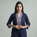 Navy Blue - Dharwad Cotton Straight Kurta
