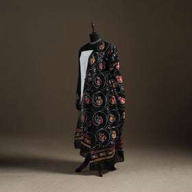 Brown - hand batik print cotton dupatta 43 - handcrafted