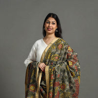 Mangalagiri Cotton Handpainted Pen Work Kalamkari Dupatta 28