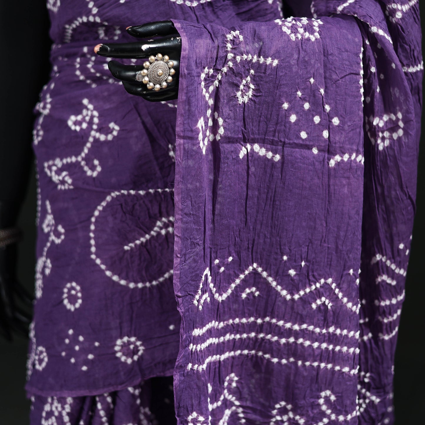 Kutch Bandhani Tie-Dye Cotton Saree 76