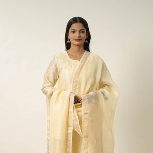 Elegant Linen Silk Handloom Plain Kurta Set 09