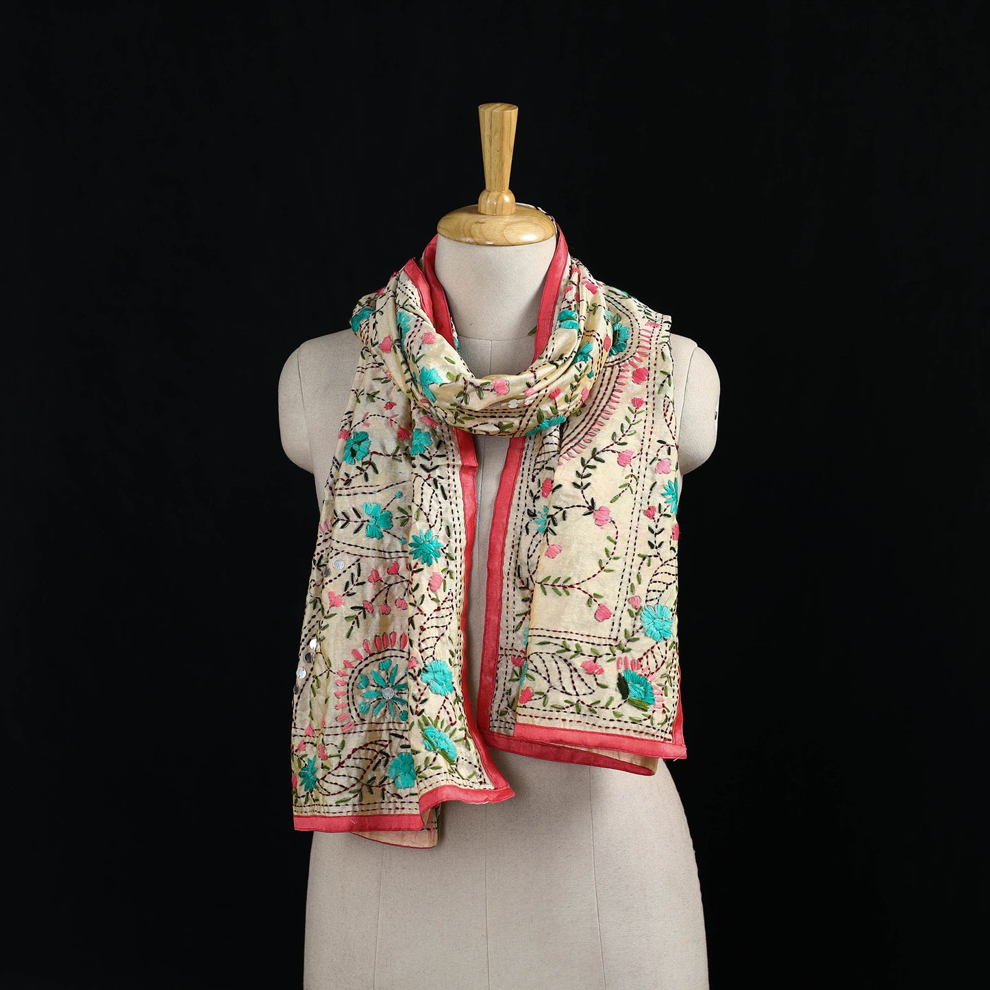 Ranihati Chanderi Silk Hand Embroidered Stole 72