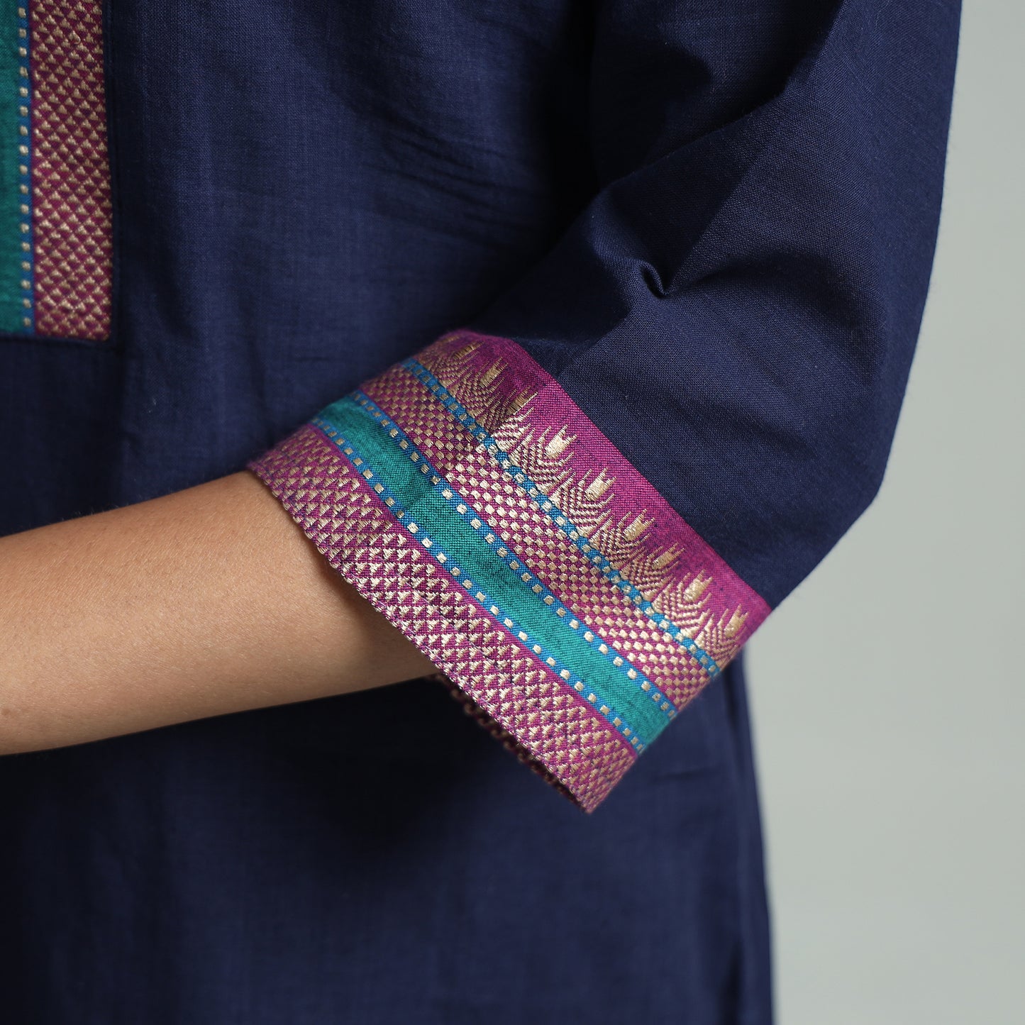 Navy Blue - Dharwad Cotton Straight Kurta