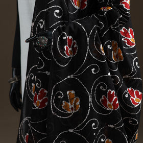 Brown - hand batik print cotton dupatta 43 - handcrafted