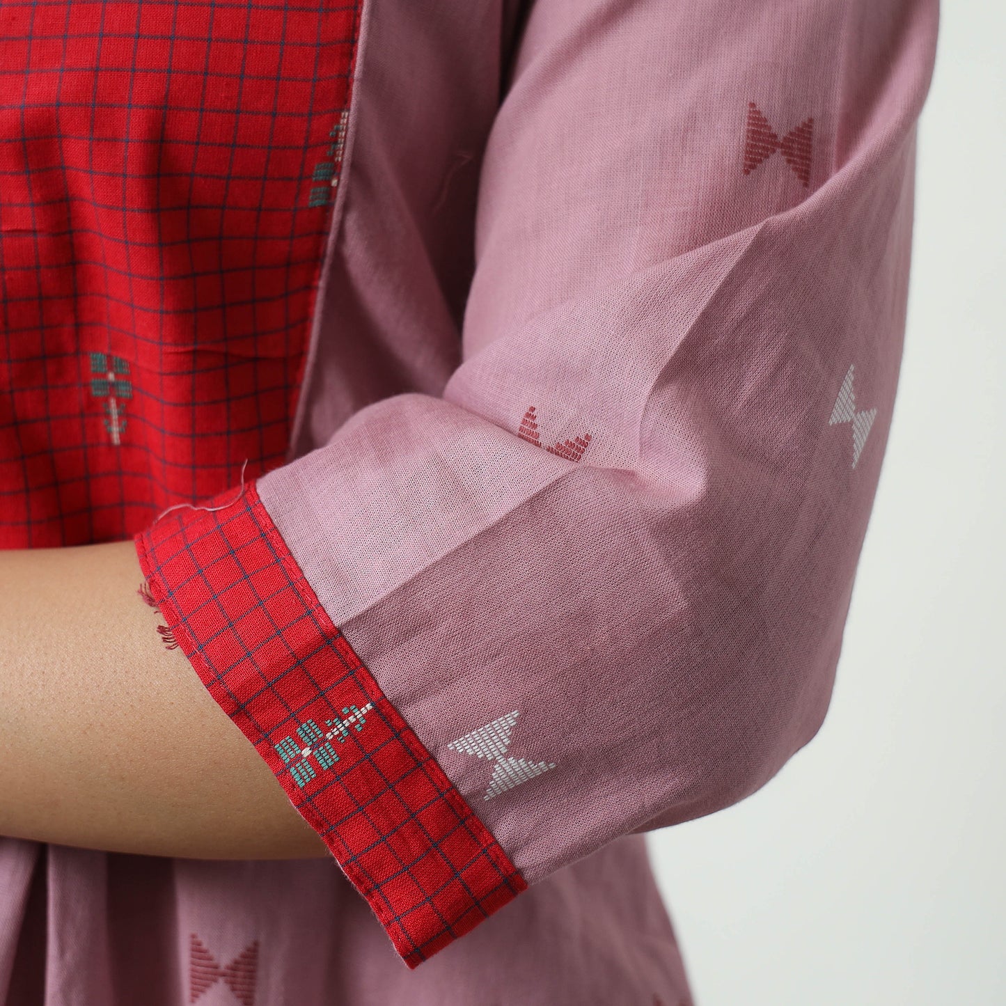 Purple - Jacquard Cotton A-Line Kurta 01