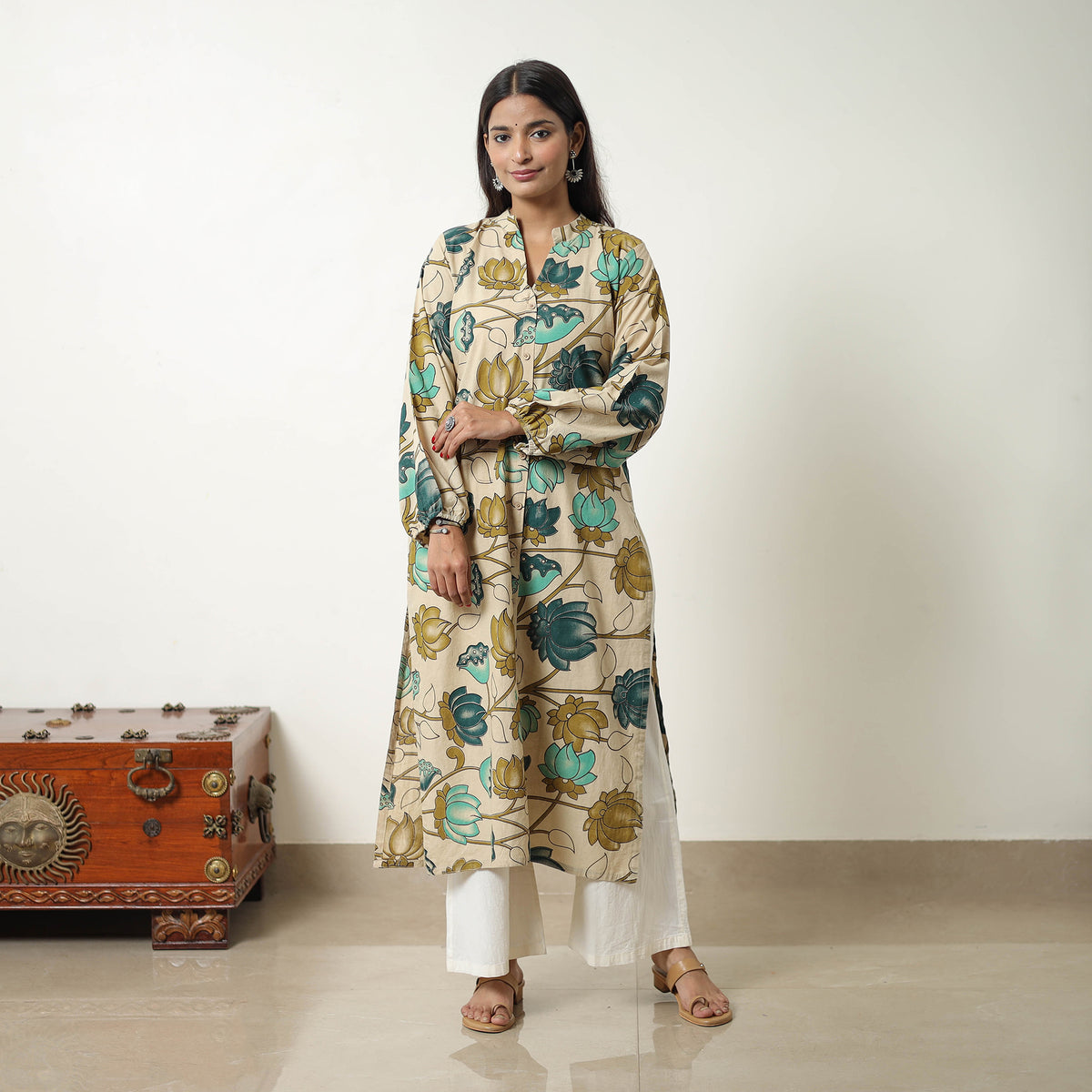 Straight Cotton Kalamkari Kurta 03